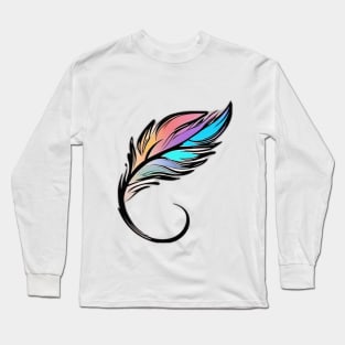 Colorful Abstract Feather Art No. 452 Long Sleeve T-Shirt